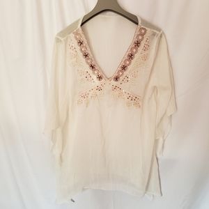2/$25 Vintage Sequined Blouse/Coverup Top
